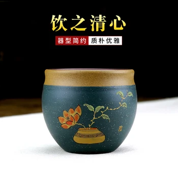 |Master yixing raudonos smėlio taurės mėginio arbatos puodelio rankiniu purvo tapybos galva kung fu arbatos puodeliai vieno puodeliai arbatos puodelio